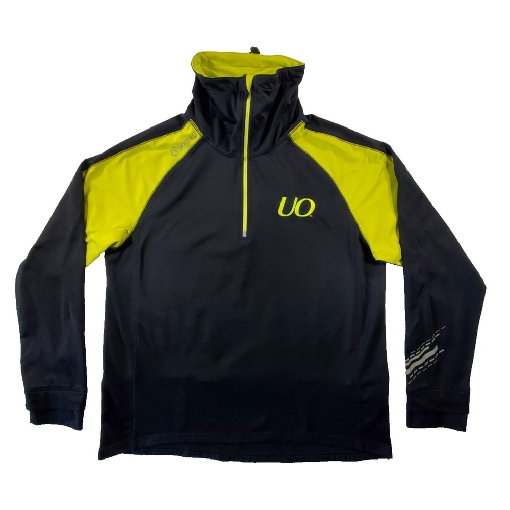 Sporthill Swift 1/4 Zip Pullover‎ L UO Oregon Ducks Black Neon Jacket Stretch